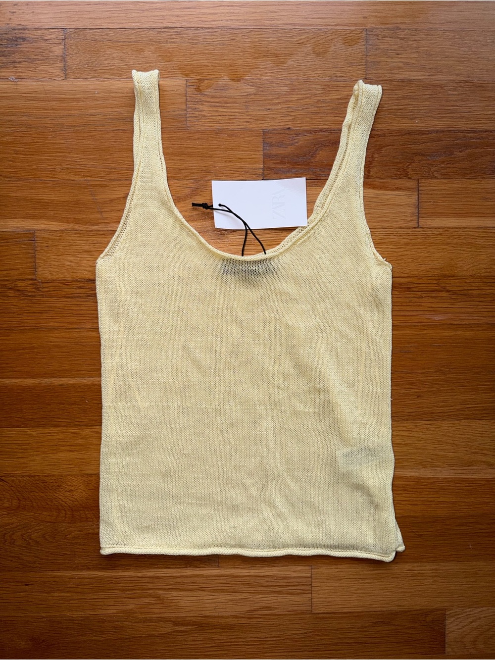 NWT Zara Butter Yellow Knit Tank Top - Size XS